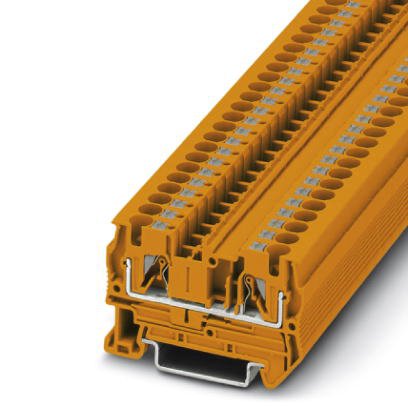 Phoenix Contact Feed-Through Terminal Block; PT 4 OG ; 30A; 600V; 1-Level; #24 - #10; Push-In Connection; Orange